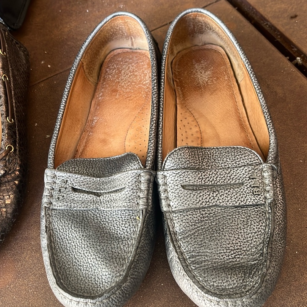 Ralph Lauren silver loafers 10B